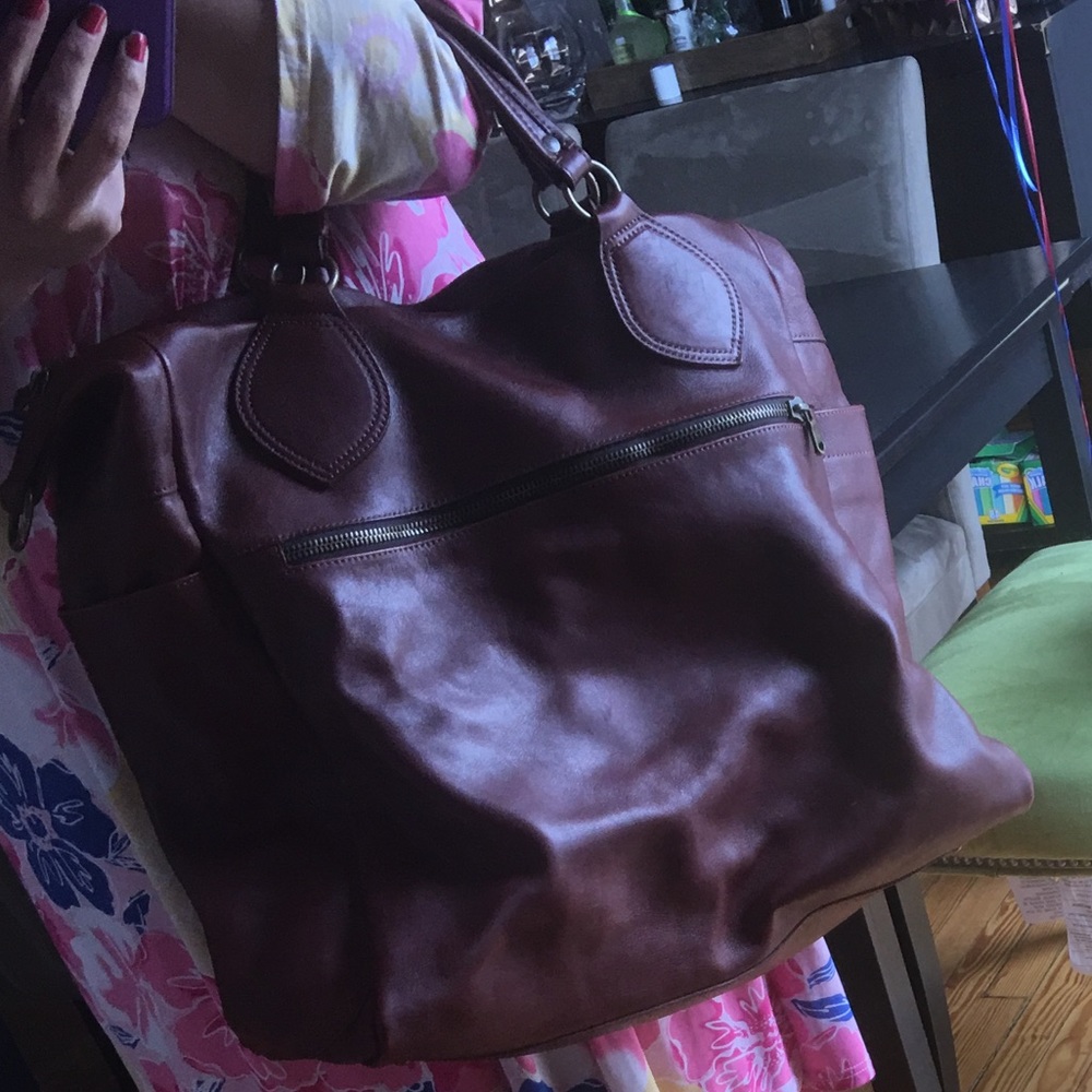 Pelle HUGE leather Italian overnight bag